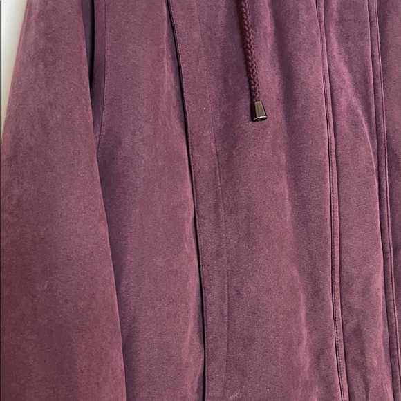 Worthington Plum Fox Fur Trim Hooded Winter Puffer Jacket - Size Medium - Picture 5 of 16